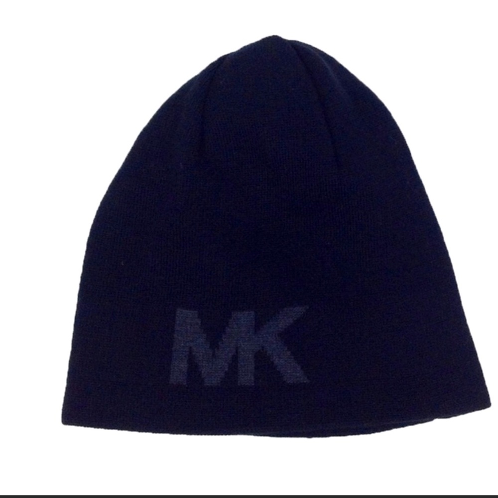 NWT Michael Kors Reversible MK Knit BLACK Beanie